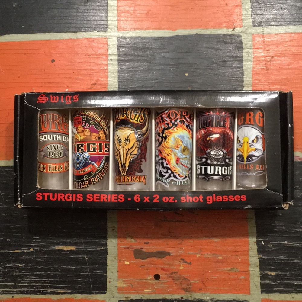 Set of 6 Sturgis shot glasses by Swigs